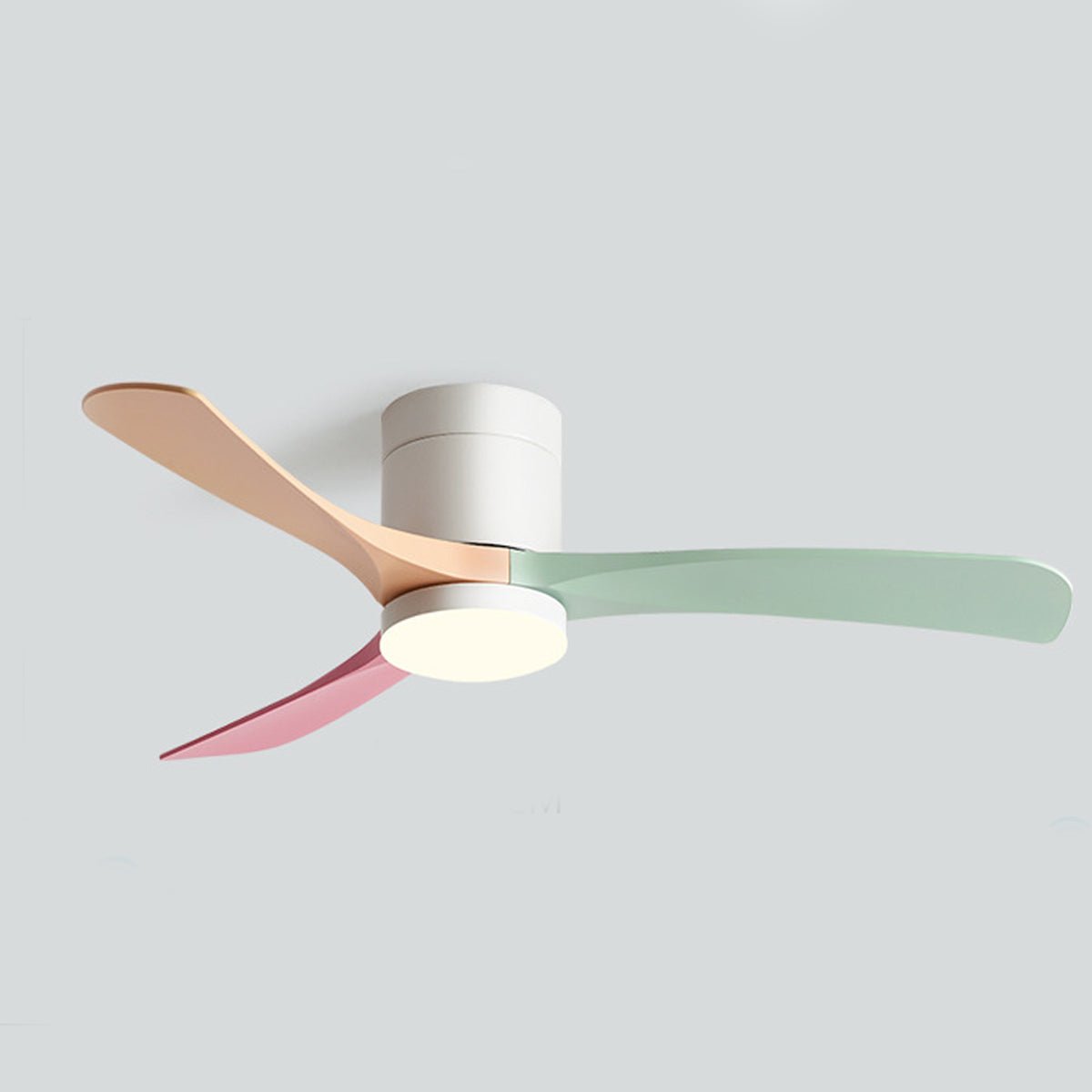 Ceiling fan with LED light, 6 speeds, reversible motor, modern design