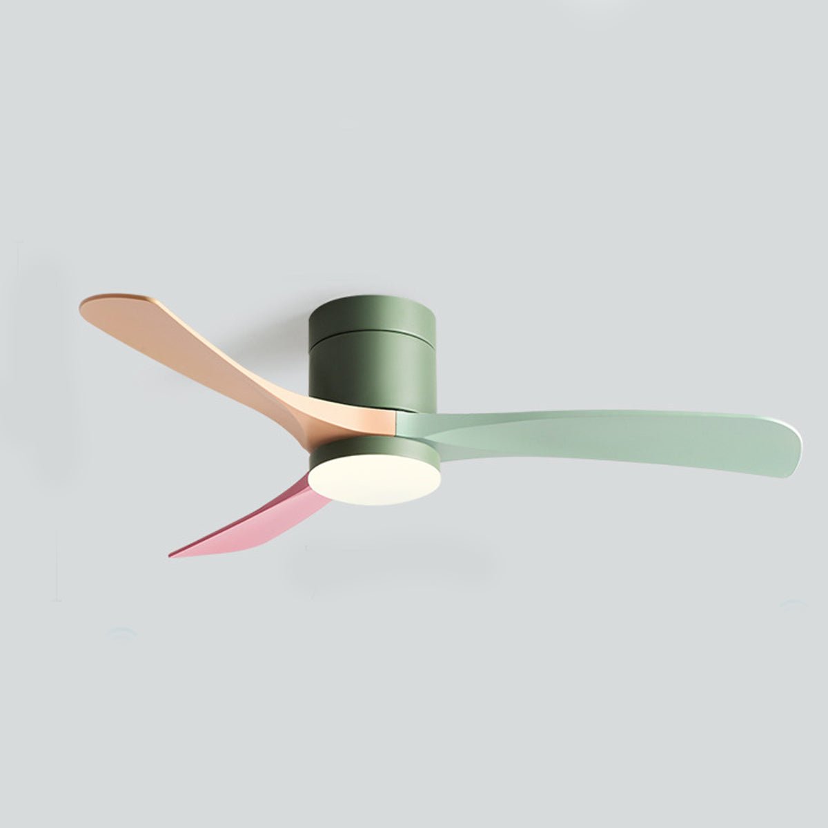 Ceiling fan with LED light, 6 speeds, reversible motor, modern design