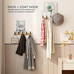 Wall Coat Rack | Black, Movable Hooks | Nordic Design