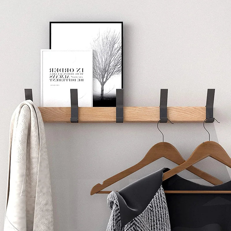 Wall Coat Rack | Black, Movable Hooks | Nordic Design