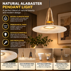 Alabaster Pendant Light | Gold & Bronze, GU10, Indoor Ceiling Lamp