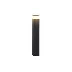 Solar path lights black rectangular bollard post warm LED IP65 garden
