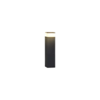 Solar path lights black rectangular bollard post warm LED IP65 garden