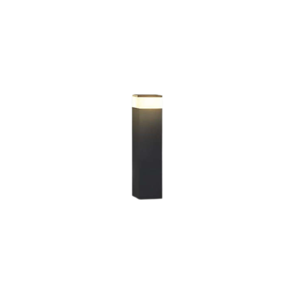 Solar path lights black rectangular bollard post warm LED IP65 garden