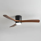 DC ceiling fan with LED light, Nordic wood blades, 6-speed DC motor, warm white 3000K