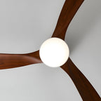 DC ceiling fan with LED light, Nordic wood blades, 6-speed DC motor, warm white 3000K