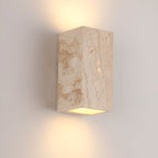 Outdoor wall light travertine stone square LED minimalist up-down illumination