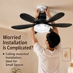 Ceiling Fan LED Light | 6-Blade Silent, Remote Control, 3 Color