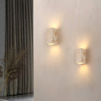 Outdoor wall light travertine stone square LED minimalist up-down illumination