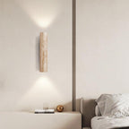 Wall light travertine stone with up and down glow, hardwired