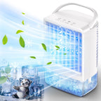 Evaporative Coolers Mini Air Cooler, White, Water Tank, LED