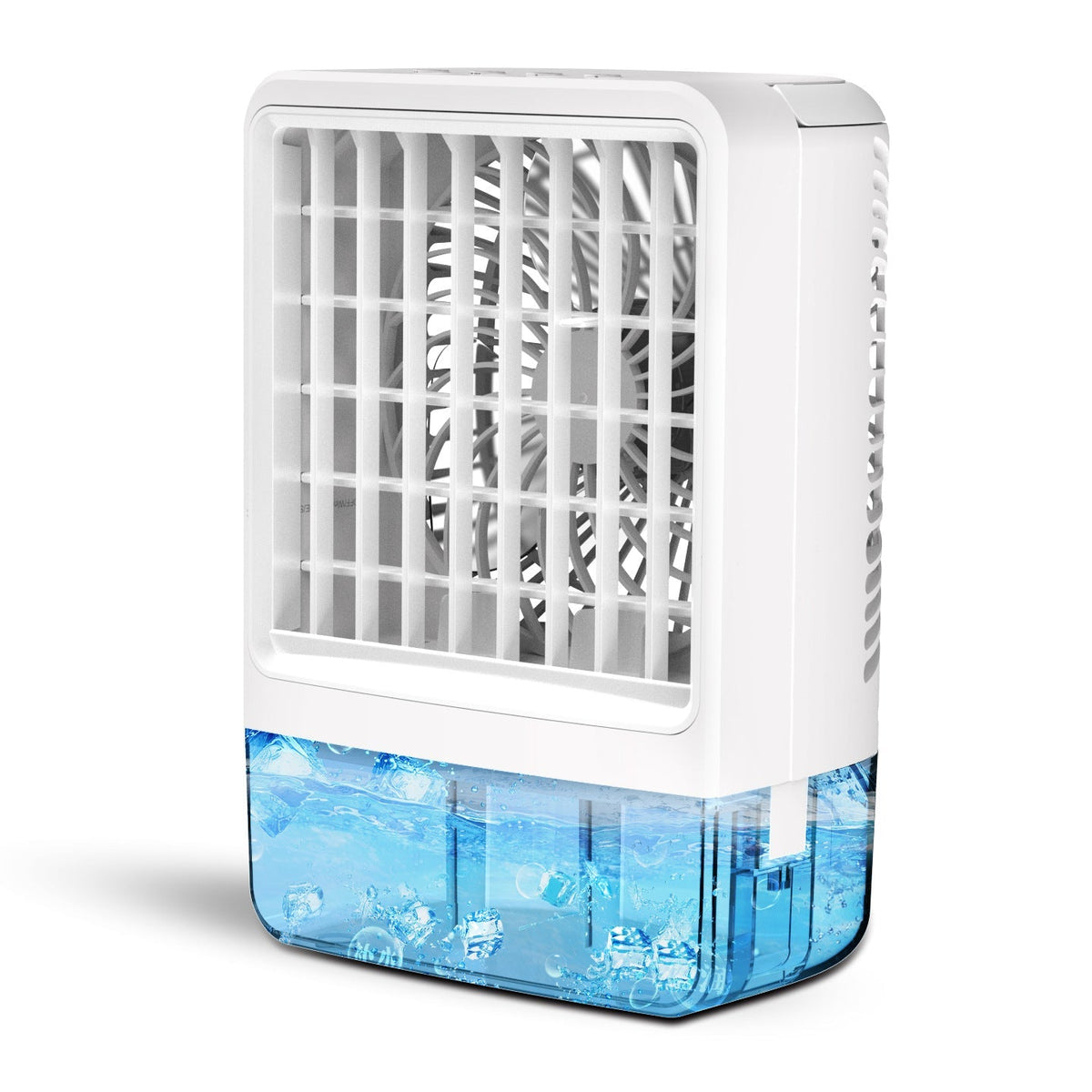 Evaporative coolers mini air cooler, white, with water tank and LED night light