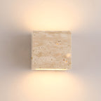 Outdoor wall light travertine stone square LED minimalist up-down illumination