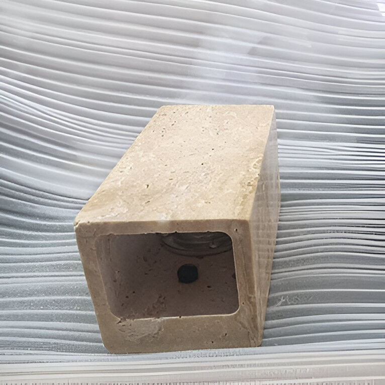 Outdoor wall light travertine stone square LED minimalist up-down illumination