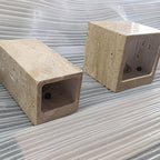 Outdoor wall light travertine stone square LED minimalist up-down illumination