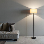 OCS Lombok Floor Lamp - Boho Rattan - Tropical Accent Lighting