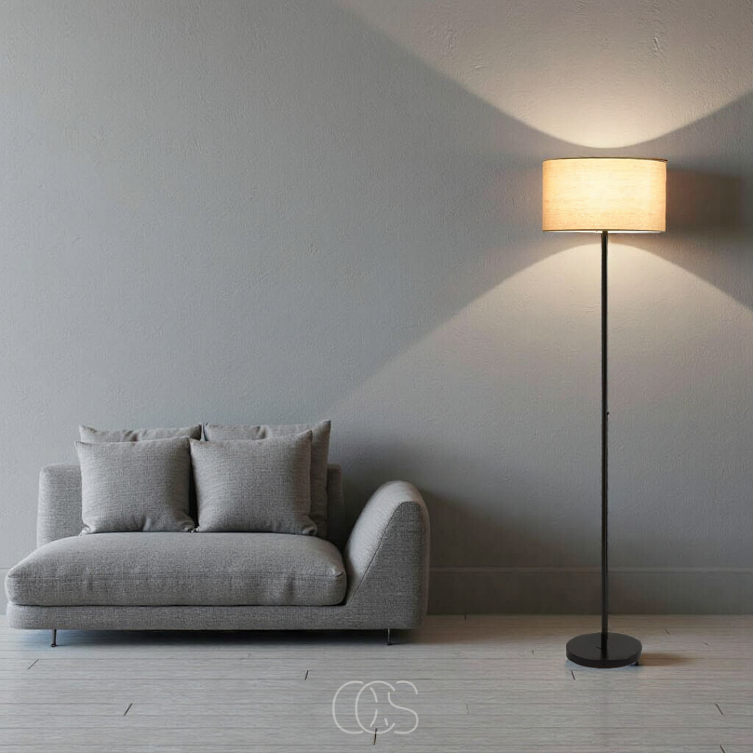 OCS Lombok Floor Lamp - Boho Rattan - Tropical Accent Lighting