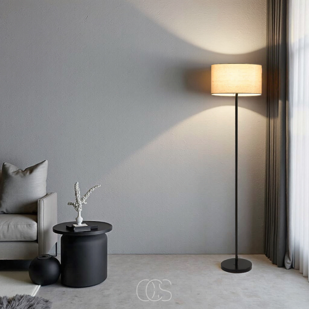 OCS Lombok Floor Lamp - Boho Rattan - Tropical Accent Lighting