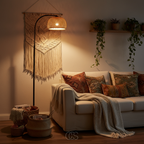 OCS Boho Floor Lamp - Bamboo Shade - Natural Decor