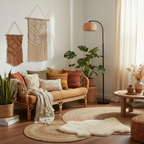 OCS Boho Floor Lamp - Bamboo Shade - Natural Decor