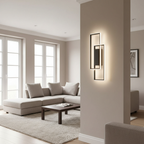 LED wall lamp black rectangular with three light colours, aluminium