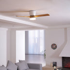 DC ceiling fan with LED light, Nordic wood blades, 6-speed DC motor, warm white 3000K