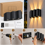 Linear Outdoor Wall Light | Waterproof, Up & Down | Aluminium, Black