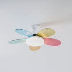 DC ceiling fan with LED light petal-shaped acrylic 6-blade Nordic design