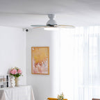 DC ceiling fan with LED light petal-shaped acrylic 6-blade Nordic design