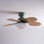 DC ceiling fan with LED light petal-shaped acrylic 6-blade Nordic design