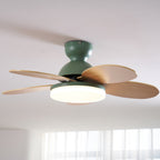DC ceiling fan with LED light petal-shaped acrylic 6-blade Nordic design