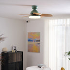 DC ceiling fan with LED light petal-shaped acrylic 6-blade Nordic design