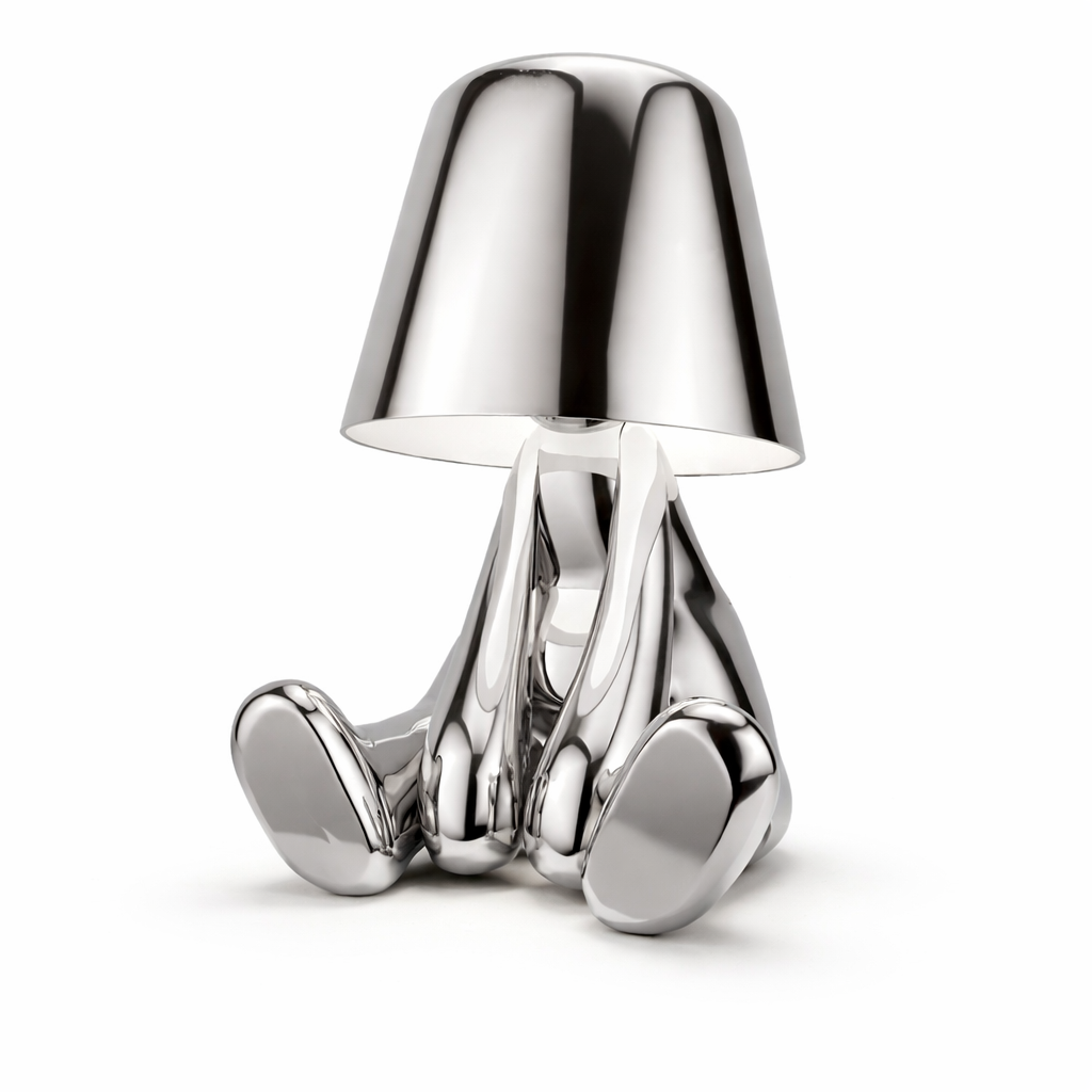 Designer Table Lamp - Modern Chrome Gold Accent Light