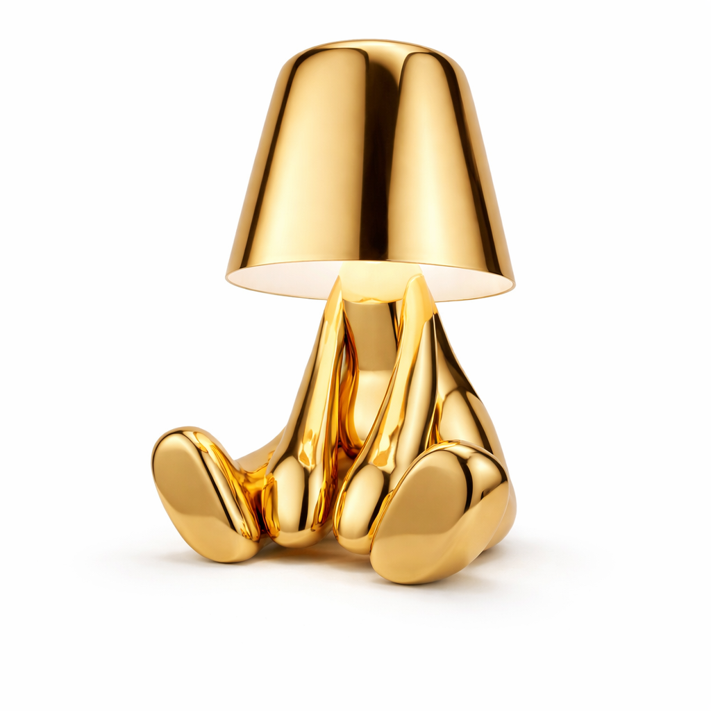 Designer Table Lamp - Modern Chrome Gold Accent Light