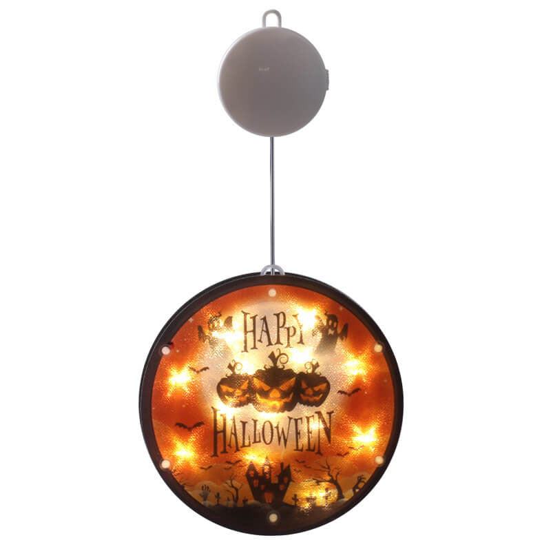 LED string lights Halloween with colourful fabric lampshade, modern design