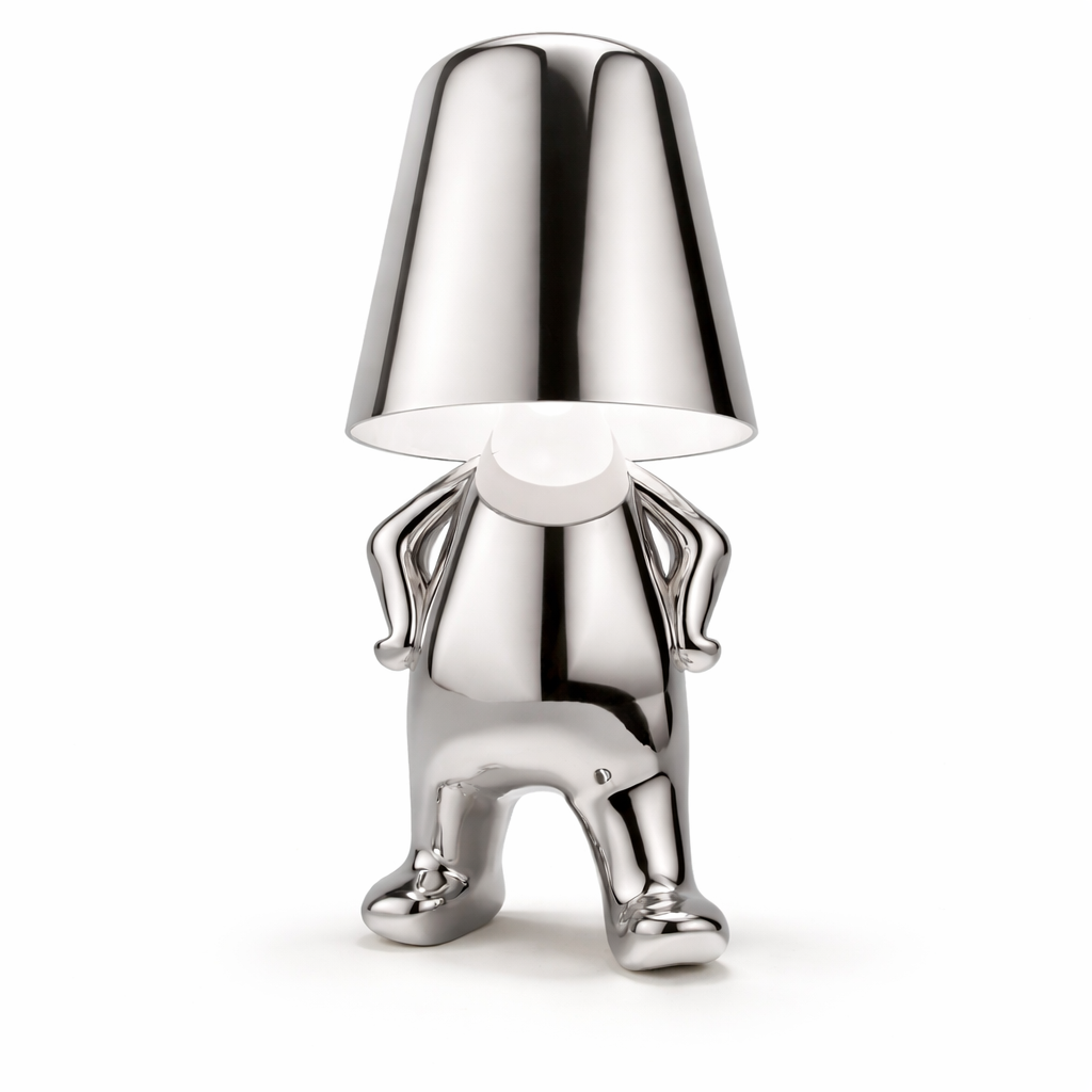 Designer Table Lamp - Modern Chrome Gold Accent Light