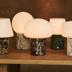 Rechargeable table lamp in green Verde Alpi marble, cordless dimmable, Rijks Collection