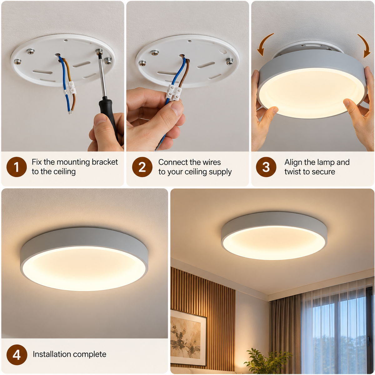 Round LED Ceiling Light | Scandinavian Minimalist Design