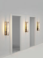 Wall Sconce | Alabaster Panel, Brass and Black Finish | Indoor Lighting