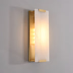 Wall Sconce | Alabaster Panel, Brass and Black Finish | Indoor Lighting