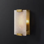 Wall Sconce | Alabaster Panel, Brass and Black Finish | Indoor Lighting