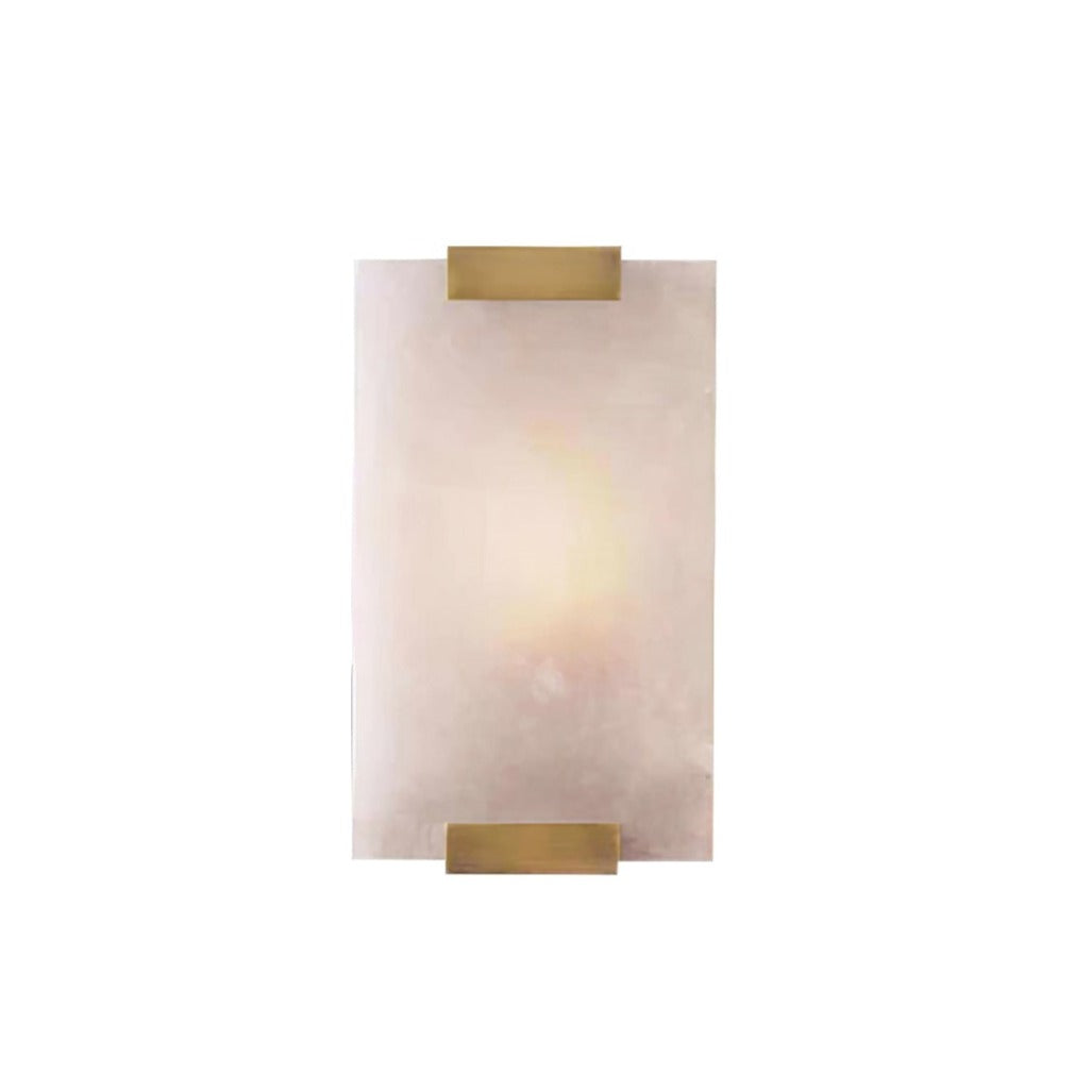 Wall Sconce | Alabaster Panel, Brass and Black Finish | Indoor Lighting