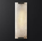 Wall Sconce | Alabaster Panel, Brass and Black Finish | Indoor Lighting