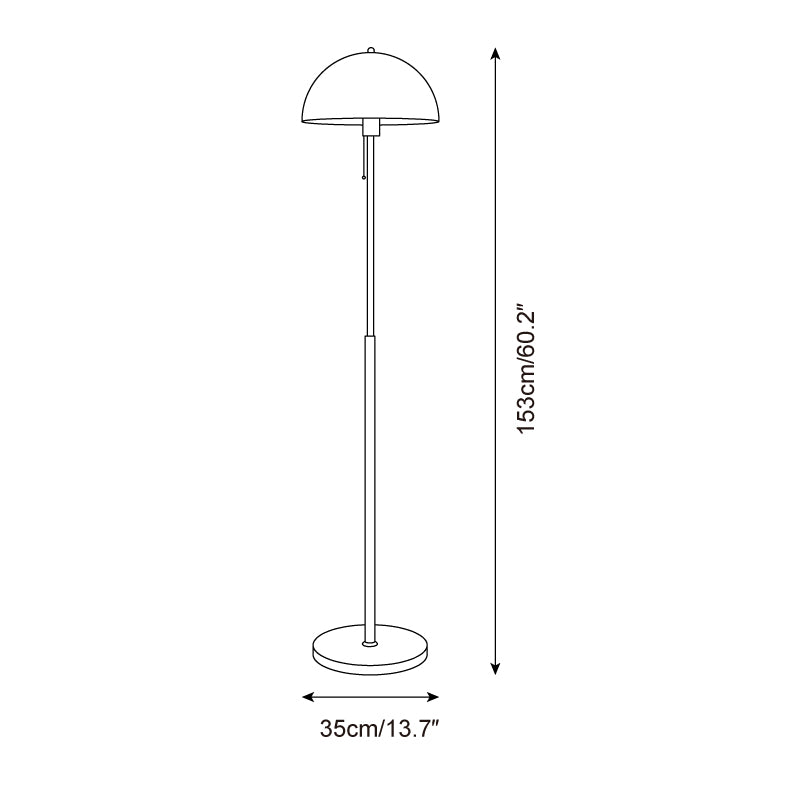 Retro Amber Floor Lamp - Modern Dome - Ambient Light