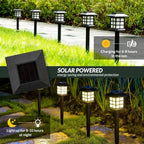 Solar path lights outdoor waterproof LED garden stake lamp for lawn and walkway