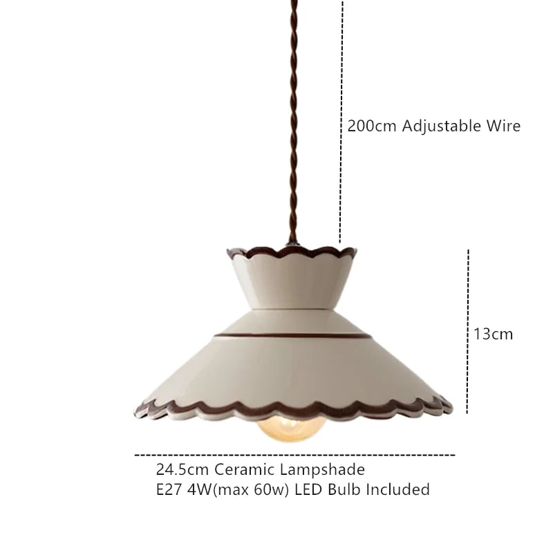 Pendant Light | Handpainted Ceramic, Scandinavian Design | Copper Fitting