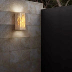 Outdoor wall light travertine stone square LED minimalist up-down illumination