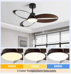 Ceiling Fan | Modern Wooden Blades, Dimmable LED Light