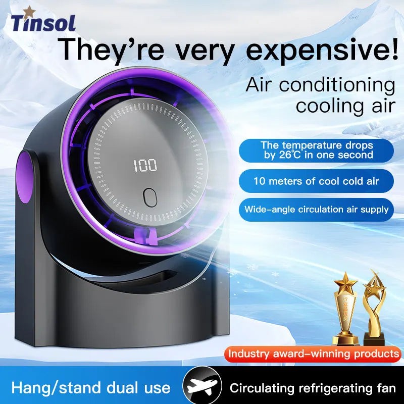 Wall Mounted Air Conditioner Fan | Portable, Silent, Multifunctional | Black