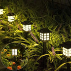 Solar path lights outdoor waterproof LED garden stake lamp for lawn and walkway